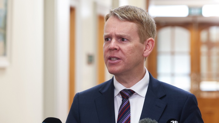Labour leader Chris Hipkins during his caucus media standup, Parliament, Wellington, 07 October, 2025. Photo / Mark Mitchell