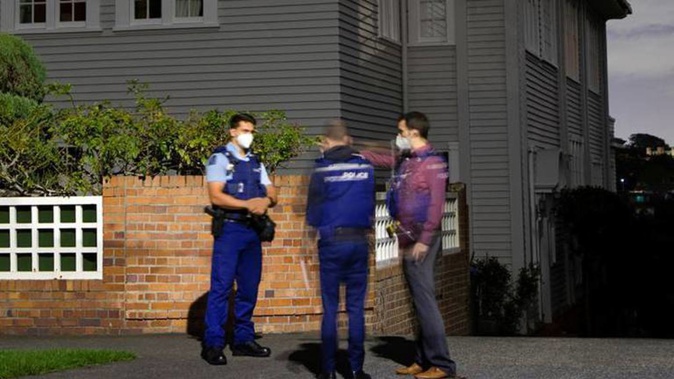 Police were seen on nearby Arney Rd the morning after the assault. Photo / Hayden Woodward