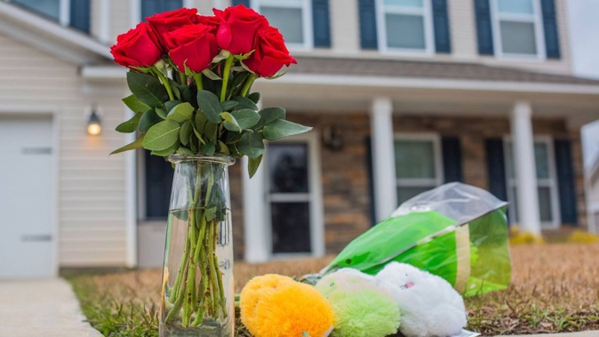 A memorial sits outside a home on Whitetail Circle in Sumter, South Carolina. This year’s unrelenting bloodshed across the US has led to the grimmest of milestones. Photo / AP