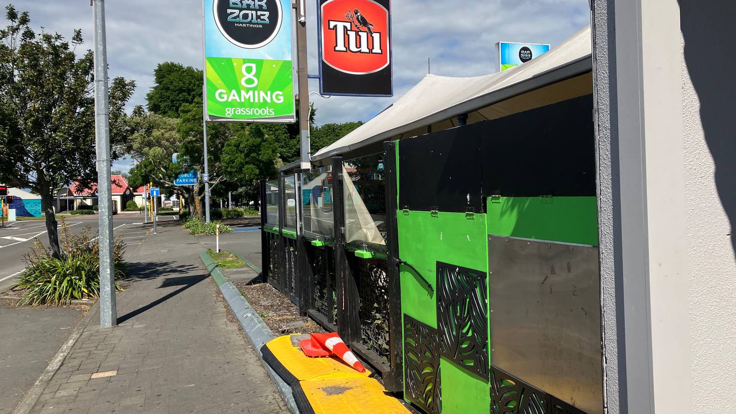 There were no obvious signs of incident at Bar 2013 in Hastings on Sunday morning. Photo / NZME