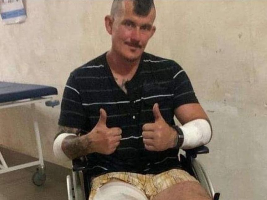 Former New Zealand soldier Shannon Dillon recovers after being hit by shrapnel in Ukraine. Photo / Shannon Dillon, RNZ