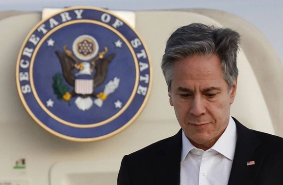 US Secretary of State Antony Blinken arrives on the island of Crete, Greece. Photo / AP
