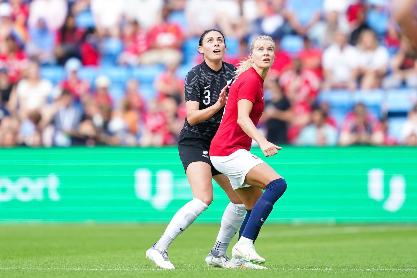 Claude Bunge against Ada Hegerberg of Norway. Photo / Photosport