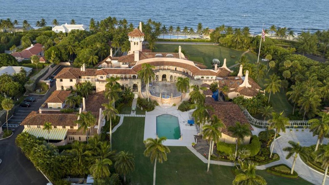 An aerial view of former President Donald Trump's Mar-a-Lago estate. Photo / AP