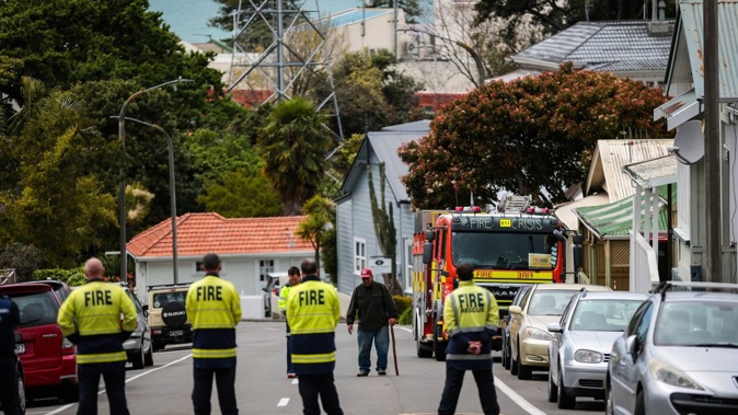 A blessing of the crash site in Shakespeare Rd, Napier, by kaumātua Tiwana Aranui on the Sunday morning after the fatal accident. Photo / Paul Taylor