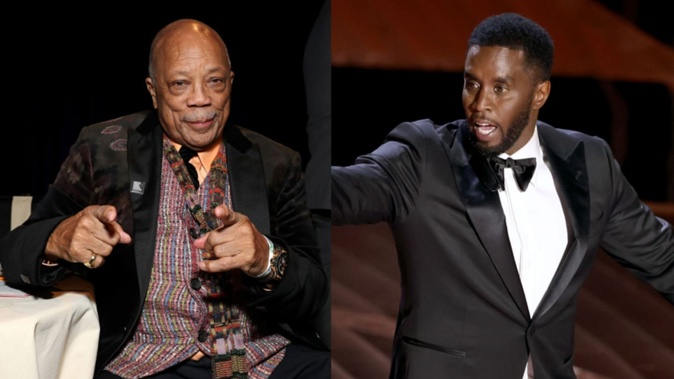 Resurfaced comments show how Quincy Jones (left) felt about disgraced rapper Sean “Diddy” Combs. Photos / Getty Images