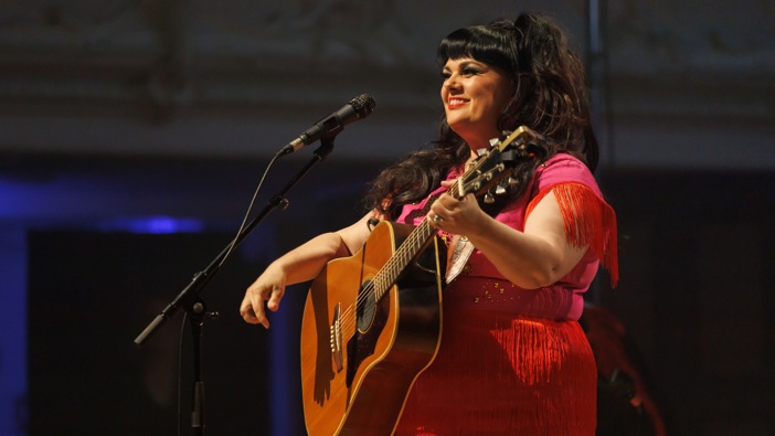 Tami Neilson performs at Auckland Town Hall on March 08, 2025 in Auckland, New Zealand. (Photo by Dave Simpson/WireImage)