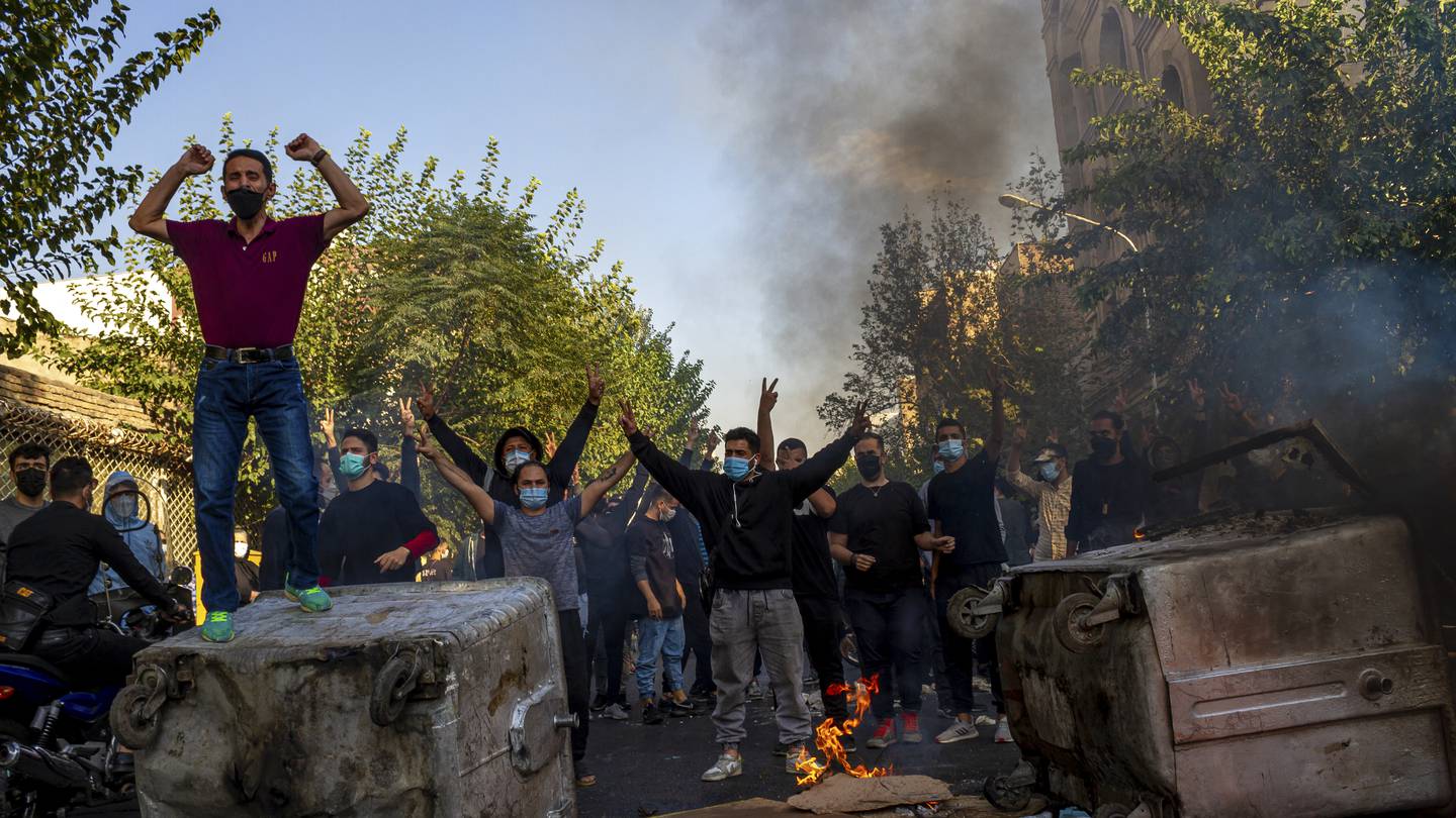 Iranians protesting last week over the death of 22-year-old Mahsa Amini. Photo / AP