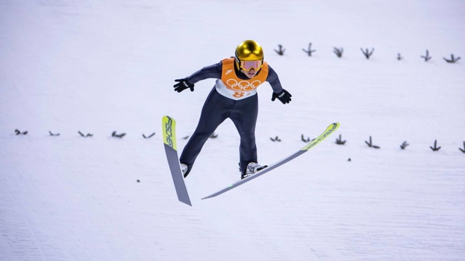 (Photo / Getty)Katharina Althaus of Germany in action competes during the ski jumping mixed relay during the Beijing 2022 Winter Olympics. (Photo / Getty)