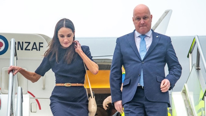 Prime Minister Christopher Luxon and his wife Amanda Luxon arrive in Apia for the Commonwealth Heads of Government meeting Samoa earlier this week.