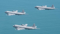 RNZAF's 5SQN conduct their final P-3 Orion flypast over the North Island before the retirement of their fleet. Photo / Supplied