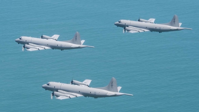 RNZAF's 5SQN conduct their final P-3 Orion flypast over the North Island before the retirement of their fleet. Photo / Supplied