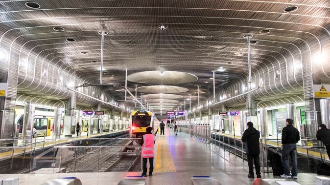 Services are expected to be delayed and cancelled after a second slip in as many days between the Britomart and Parnell train stations. Photo / Michael Craig