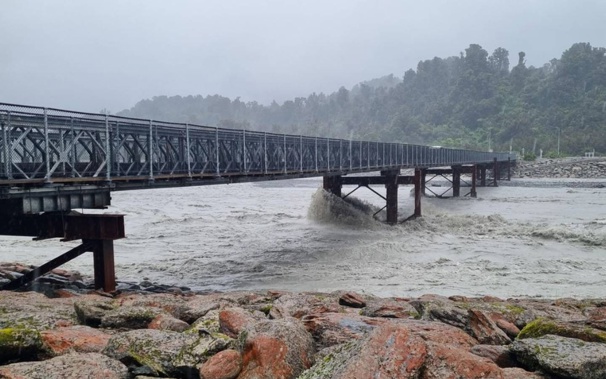 Waiho River bridge. Photo / Tess Brunton, RNZ