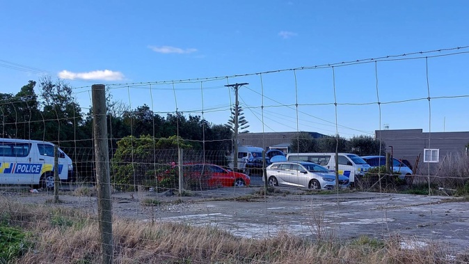 Police at a property in Awatoto, south of Napier, on Wednesday. Photo / Supplied
