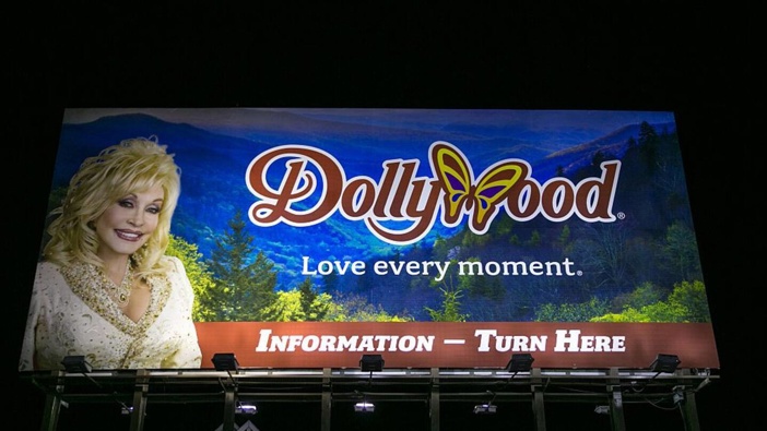 Essential to the identity of the area: a billboard on the front of Dollywood. Photo / George Rose, Getty