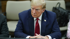 FILE - Former President Donald Trump, center, sits at the defense table with his attorney's Christopher Kise, left, and Alina Habba, at New York Supreme Court, Thursday, Dec. 7, 2023, in New York. (AP Photo/Eduardo Munoz Alvarez, Pool, File)