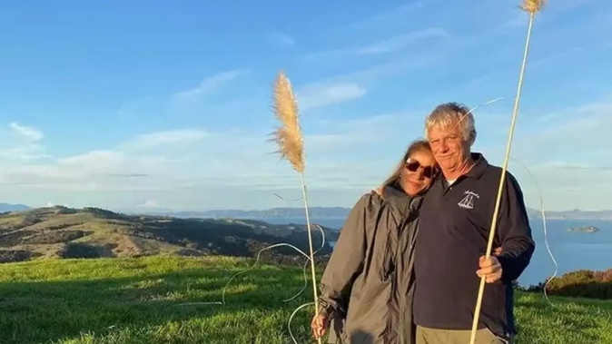Hans Albrecht with wife Ursula visiting Waiheke's Man O'War winery. (Image: John Worth, Geo40)