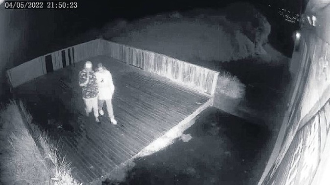 Two youths are caught on St Kilda Surf Lifesaving Club CCTV. (Photo / Supplied)