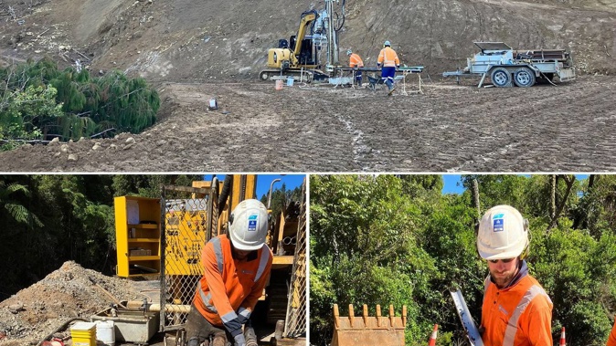 Geotechnical investigations on State Highway 25A . Photo / Supplied