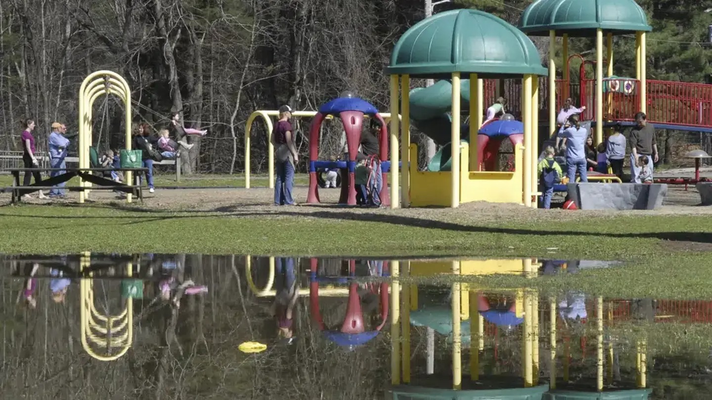 Two children were burned after stolen pool chemicals were poured on playground equipment over the weekend, according to the Longmeadow Fire Dept. Photo / AP