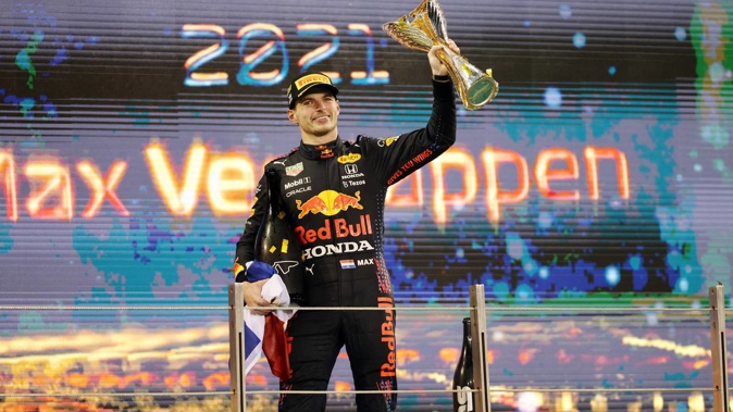 Max Verstappen celebrates after winning the Formula 1 Drivers' Championship. Photo / Photosport