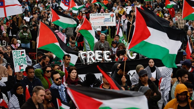 Thousands joined a march over the weekend organised by Aotearoa for Palestine, in Auckland. Photo / Sylvie Whinray