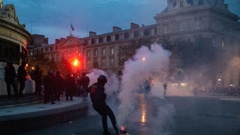 French riot police disperse demonstrators in Paris on October 12. (Photo / Getty)