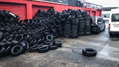 Illegally dumped tyres at Super Cheap Tyres in Ōnehunga, May 15, 2024. Photo / supplied