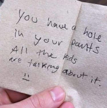 The teacher shared the "embarrassing" student note. (Photo / TikTok)
