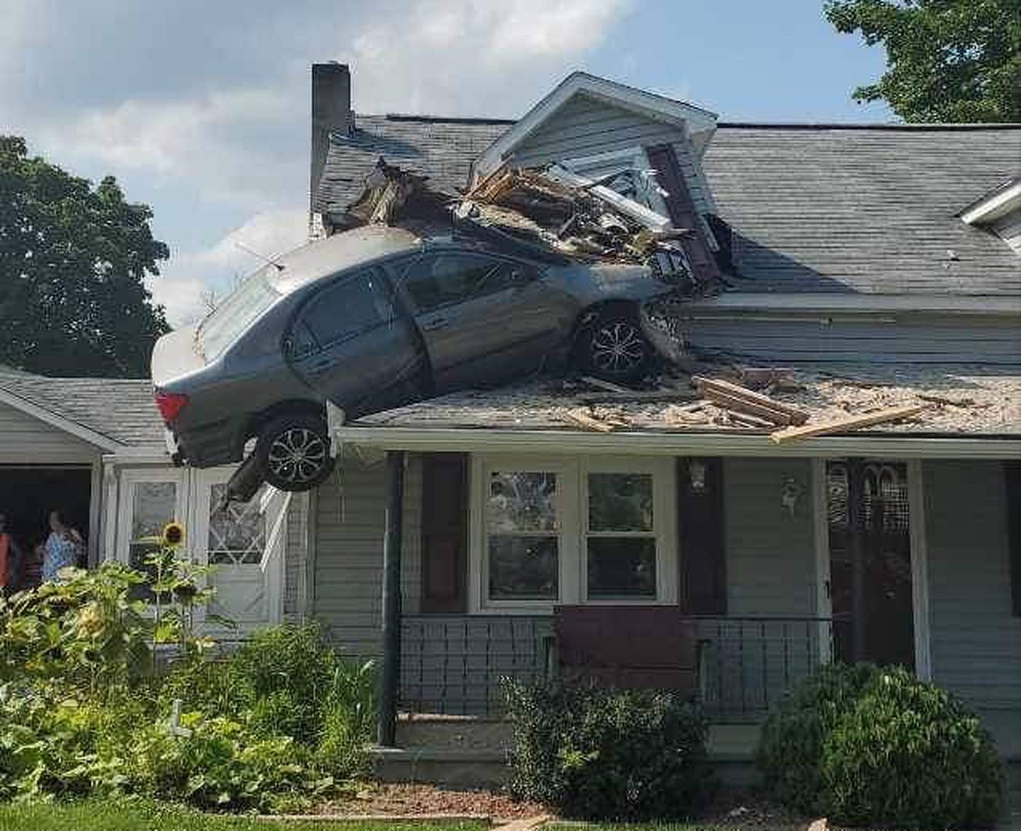 Police say this crash was intentional. Photo / Junction Fire Company