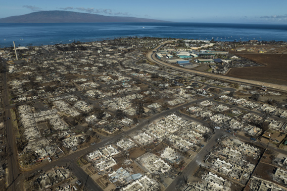 The aftermath of a wildfire is visible in Lahaina, Hawaii, Aug. 17, 2023. Photo / AP