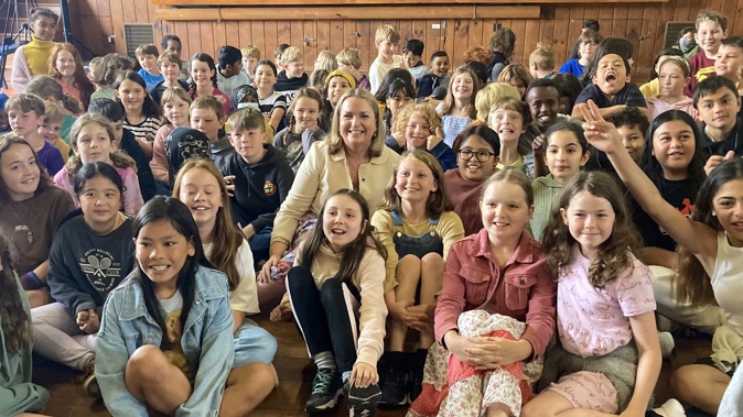 Associate Education Minister Jan Tinetti visits students at Berhampore School in Wellington to announce the results of the Highest Needs Review. Photo / Michael Neilson