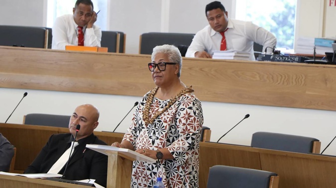 Fiame Naomi Mata'afa (standing) at the opening of the Samoan Parliament last year. Photo / Parliament of Samoa