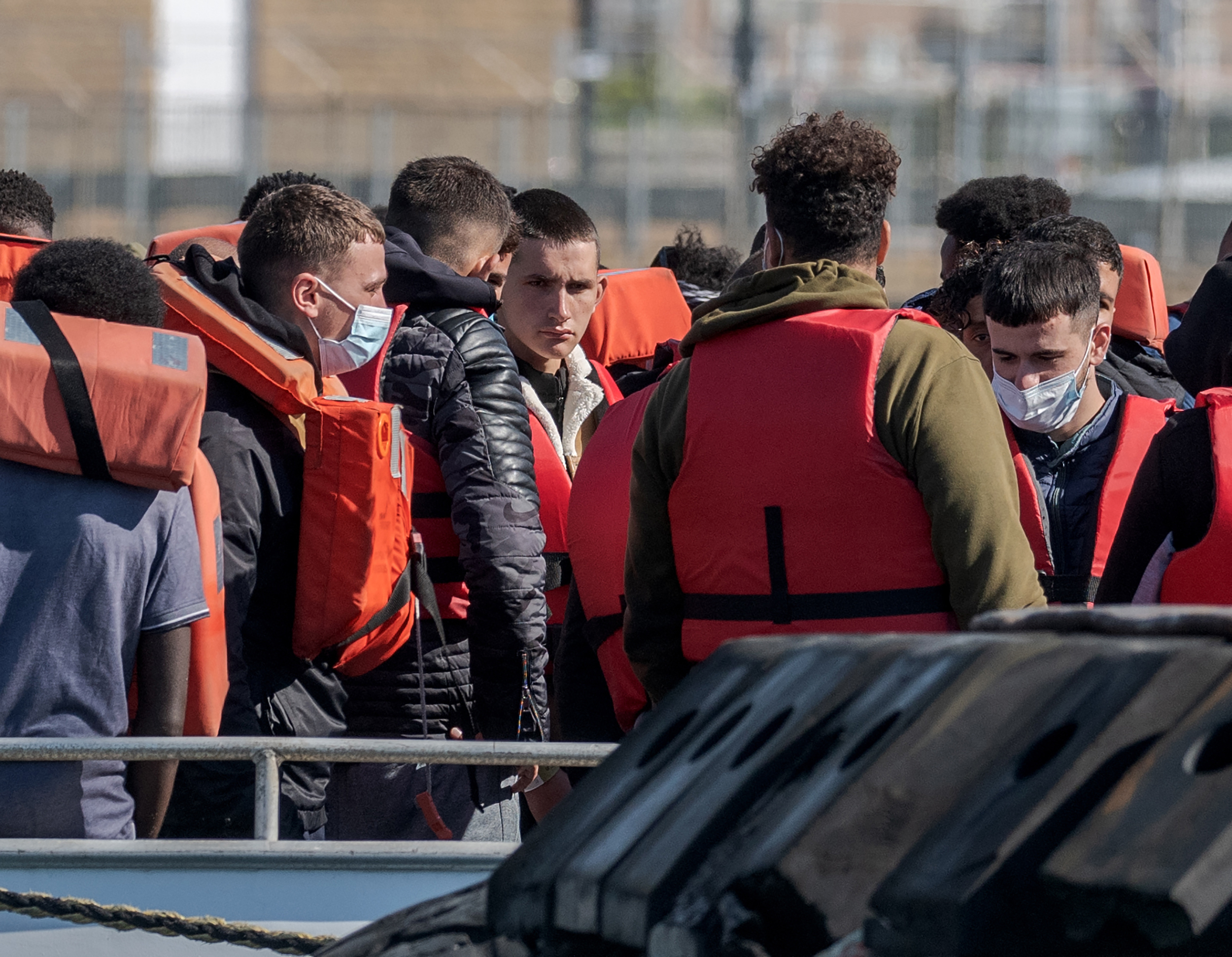 Border Force escorted 100 migrants back to Dover after they were picked up in the English Channel. Photo / CNN