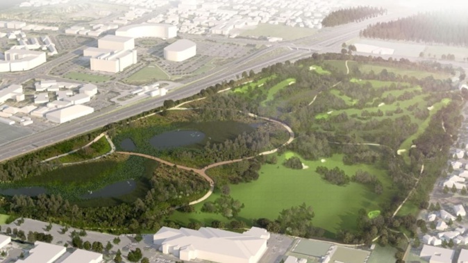 Artist impression of the wetland proposed by the council for AF Thomas Park on the North Shore, currently the home of the Takapuna Golf Club. Image / Auckland Council