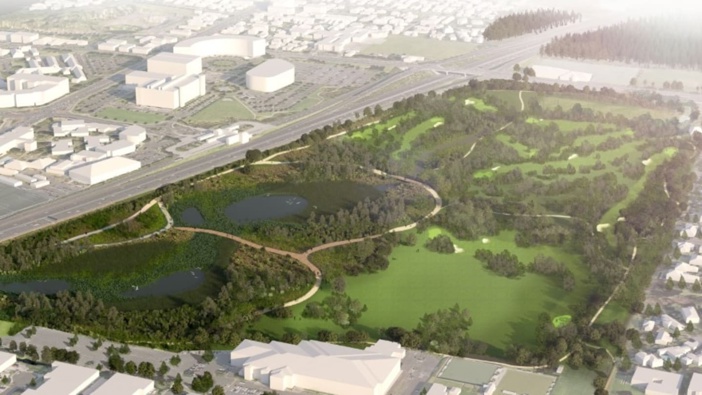 Artist impression of the wetland proposed by the council for AF Thomas Park on the North Shore, currently the home of the Takapuna Golf Club. Image / Auckland Council