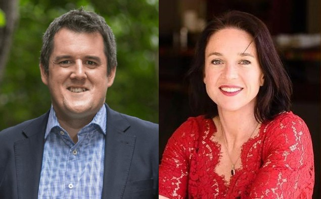 National MP Chris Bishop and Labour MP for Hutt South Minister Ginny Andersen. (Photo / Supplied)