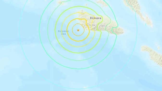 A powerful magnitude 7.0 earthquake struck near the Solomon Islands. Photo / USGS