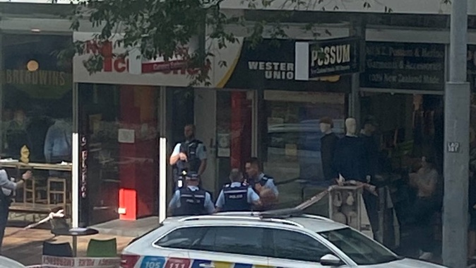 Armed police are outside the Western Union.