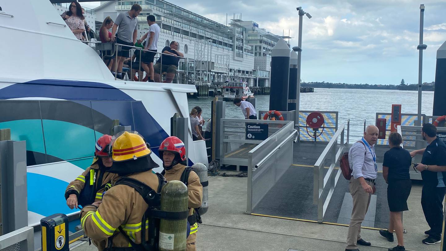Passengers being evacuated from the ferry. Photo / Raphael Franks