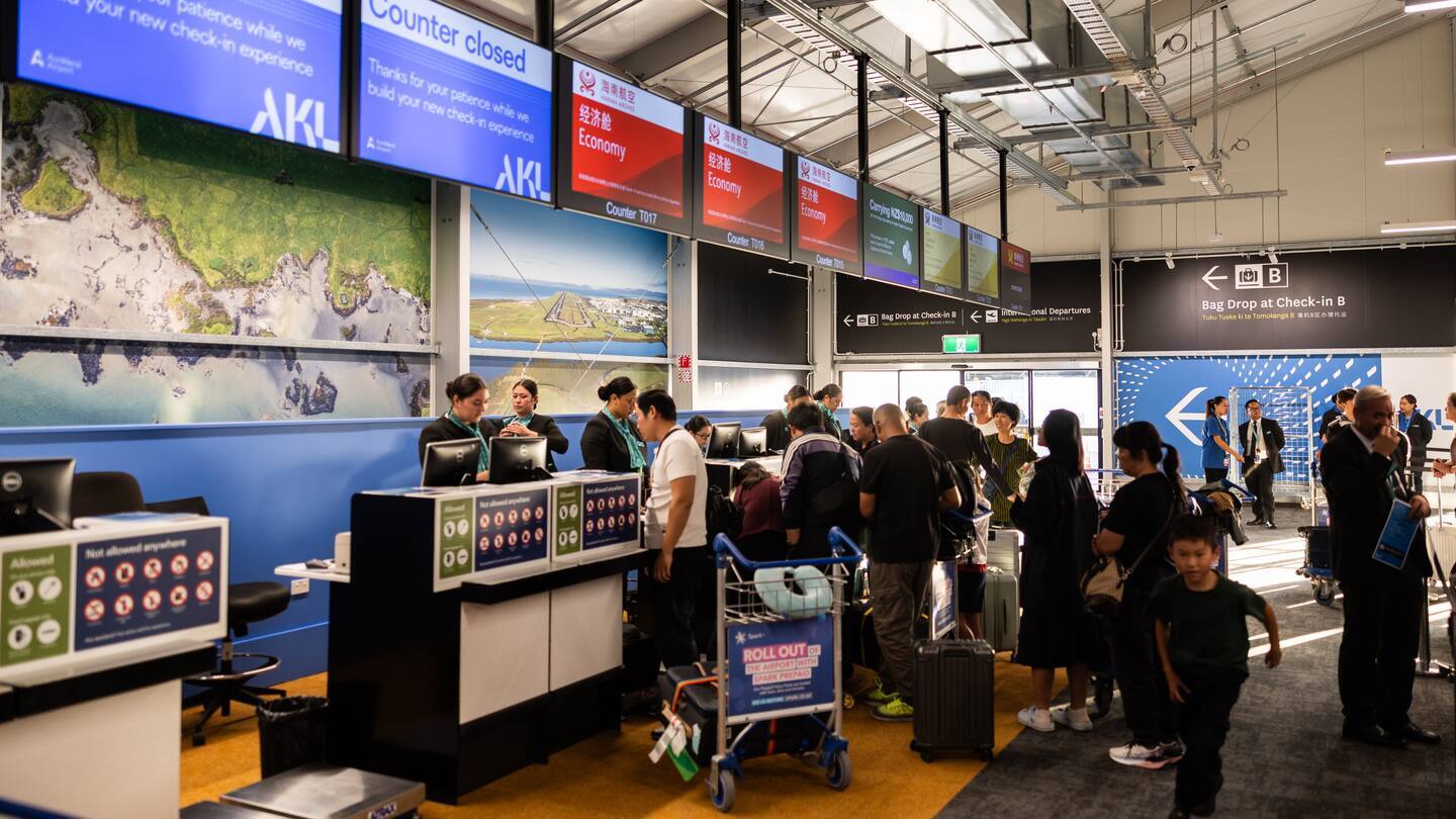 Auckland Airport gets new temporary check-in as terminal integration work ramps up