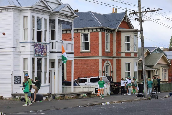 Students celebrating St Patrick's Day in Dunedin. Photo / Ben Tomsett