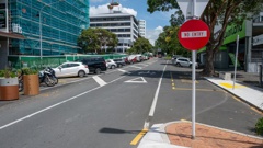 Harington St in Tauranga's city centre became one-way in March 2024. Photo / David Hall