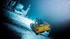 A Triton X 3300/3 Mk II a visiting a wreck on the ocean floor. Photo / Allison Markova, Triton