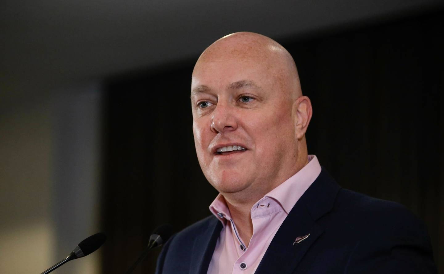 National Party leader Chris Luxon delivering his 'state of the nation' speech. Photo / Alex Burton