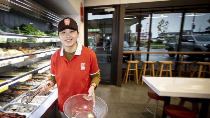 Staff Xuelian Liu hope customers will start returning to Zhangliang Malatang restaurant. Photo / Jason Oxenham