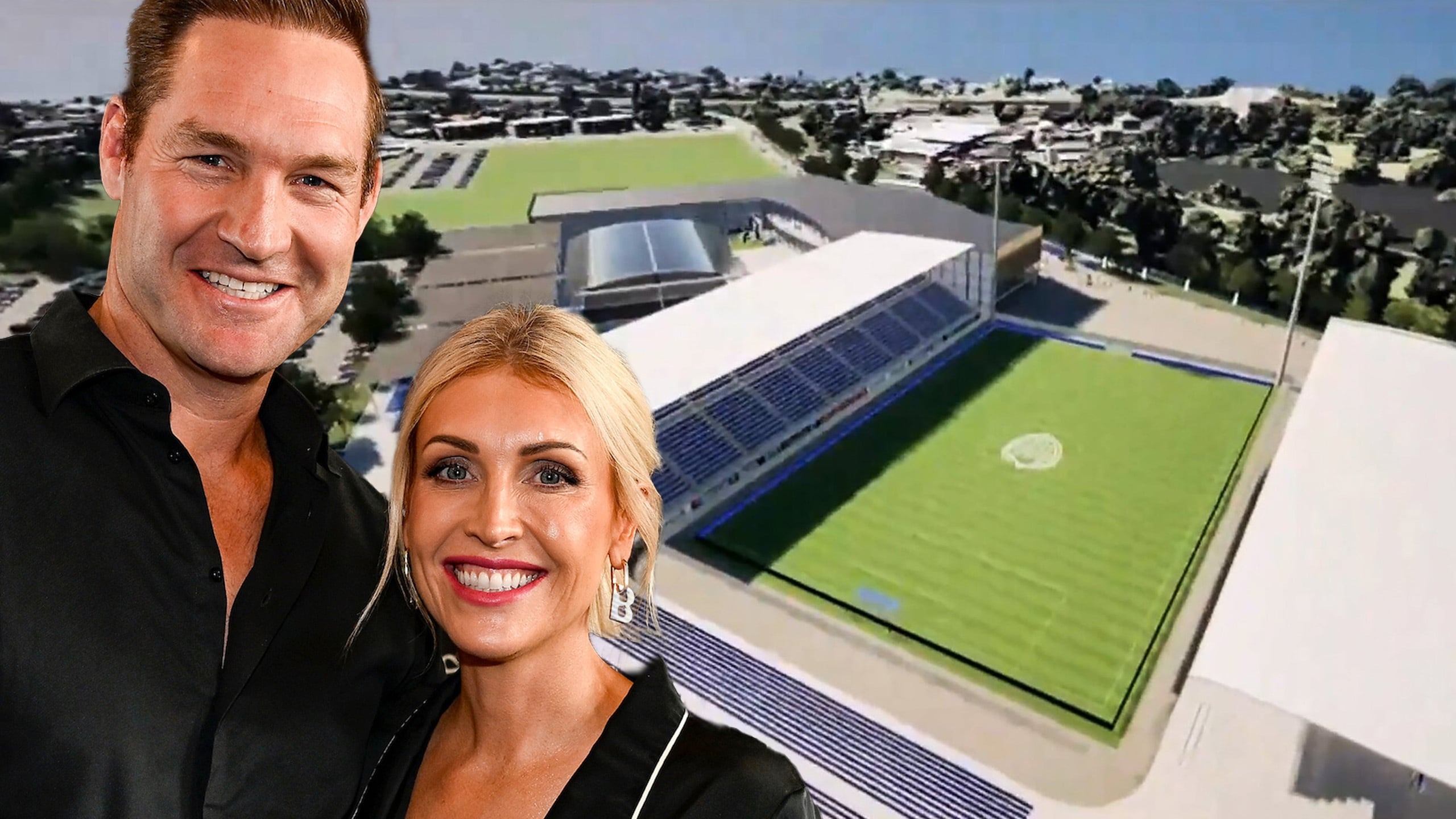 Ali Williams and Anna Mowbray were backing the proposed Auckland Arena at Western Springs. Photo / Supplied