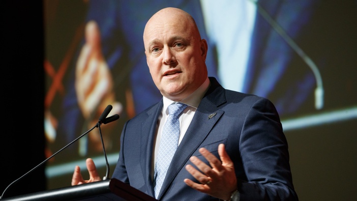 Prime Minister Christopher Luxon during his hard-hitting speech to the LGNZ conference in Wellington. 21 August, 2024. Photo / Mark Mitchell