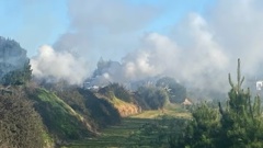 Smoke from fires burning in the Longlands area, near Hastings, on July 27. Photo / Rex Graham